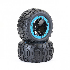 FTX Tracer Monster Truck Blue Wheel/Tyres Complete (Pr)