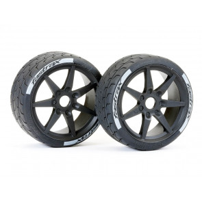 Fastrax 1/7 Supaforza Oversized 1/8 On Road Front Wheels & Tyres 17mm Hex (Pair)