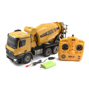 Huina RC Cement Mixer 4WD Truck w/ Diecast parts, Lights & Sound!