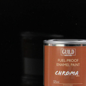 Guild Materials Chroma Enamel Fuelproof Paint Gloss Black (125ml Tin) For RC Model Aircraft