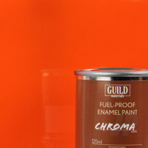 Guild Materials Chroma Enamel Fuelproof Paint Gloss Orange (125ml Tin) For RC Model Aircraft