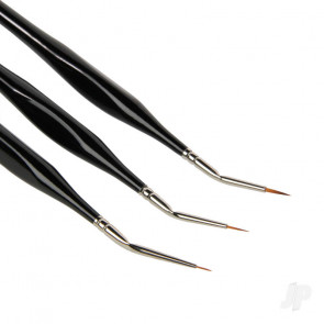 Guild Lane Hand Made Synthetic Miniature Angled Brush Set (3) For Craft Model
