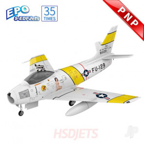 HSD Jets F-86 Sabre 120mm EDF 12S Foam Jet, Yellow Ribbon (PNP)