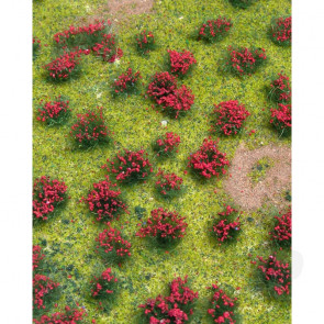 JTT 95604 Flowering Meadow Red, 5"x7", Sheet For Scenic Diorama Model Trains