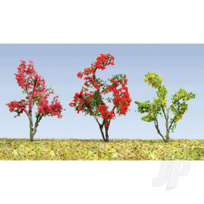 JTT 95631 Flower Trees, Red, Pink, Yellow, Purple, 3/4"-1", HO-Scale, (30 pack) For Scenic Diorama Model Trains