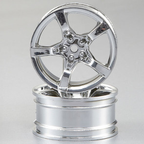 Killerbody RC Car Wheel 3mm Offset Chrome 5-Spoke 1/10 TC (4)