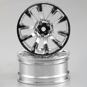 Killerbody RC Car Wheel 3mm Offset Chrome 10-Spoke 1/10 TC (4)