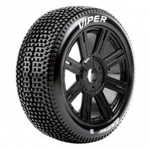 Louise RC B-Viper 1/8 Soft (17mm Hex) Wheels & Tyres (Pair)