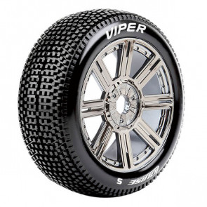 Louise RC B-Viper 1/8 Super Soft (17mm Hex) Wheels & Tyres (Pair)