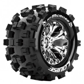 Louise RC MT-Mcross 1/10 Soft GP Jato 2WD Front (Bearing) Wheels & Tyres (Pair)