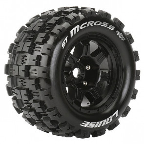 Louise RC ST-Mcross 1/8 Spor T 0 ET (17mm Hex) E-Revo Wheels & Tyres (Pair)