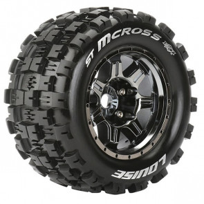 Louise RC ST-Mcross 1/8 Spor T 0 ET (17mm Hex) Wheels & Tyres (Pair)