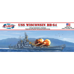 Atlantis Models 1:600 USS Wisconsin BB-64 Battleship 16 Inch Plastic Model Kit