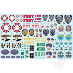 AMT 1:25 NYC Auxiliary Service Logos Decal Pack For Plastic Kits