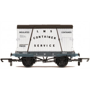 Hornby RailRoad - R60107 LMS, Container Service, Conflat A - Era 3 Freight Wagon 00 Gauge