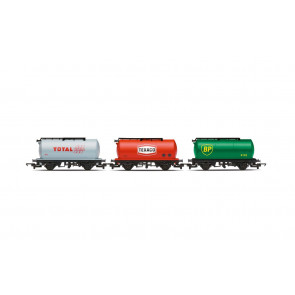 Fuel Tanker Triple Pack BP, Texaco, Total - Hornby Wagon Railroad 00 Gauge