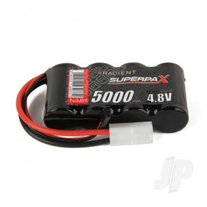 Radient NiMH Battery 4.8V 5000mAh SC Flat Pack Tamiya + Rx Connector Plug