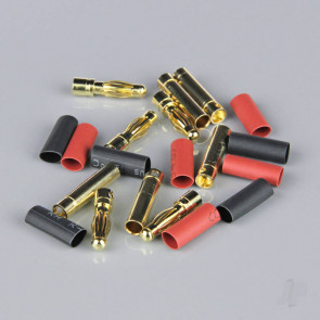 Radient 4.0mm Gold Connector Pairs including Heat Shrink (5 pcs) 