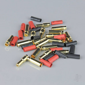 Radient 5.0mm Gold Connector Pairs including Heat Shrink (10 pcs) 