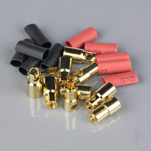 Radient 6.0mm Gold Connector Pairs including Heat Shrink (5 pcs) 