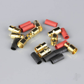 Radient 8.0mm Gold Connector Pairs including Heat Shrink (5 pcs) 