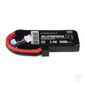 Radient 1600mAh 2S 7.4v 30C RC LiPo Battery w/ Deans (HCT) Connector Plug