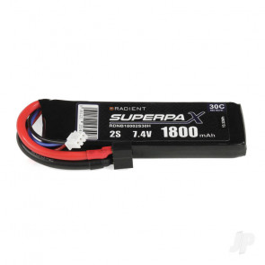 Radient 1800mAh 2S 7.4v 30C RC LiPo Battery w/ Deans (HCT) Connector Plug