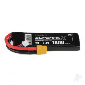 Radient 1800mAh 2S 7.4v 30C RC LiPo Battery w/ XT60 Connector Plug