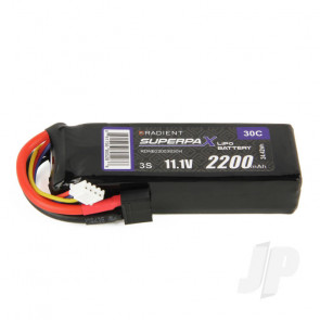 Radient 2200mAh 3S 11.1v 30C RC LiPo Battery w/Deans HCT T-style Connector Plug