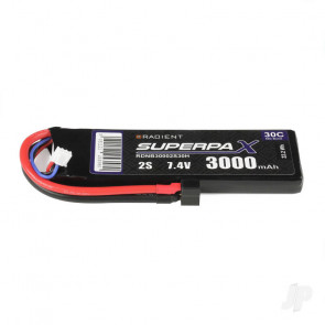 Radient 3000mAh 2S 7.4v 30C RC LiPo Battery w/ Deans (HCT) Connector Plug