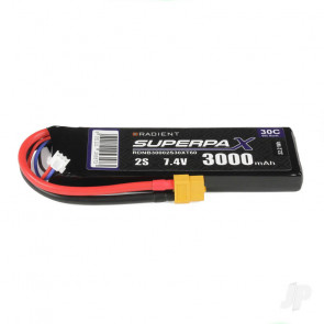 Radient 3000mAh 2S 7.4v 30C RC LiPo Battery w/ XT60 Connector Plug