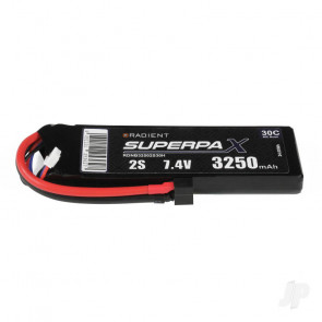 Radient 3250mAh 2S 7.4v 30C RC LiPo Battery w/ Deans (HCT) Connector Plug