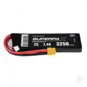 Radient 3250mAh 2S 7.4v 30C RC LiPo Battery w/ XT60 Connector Plug