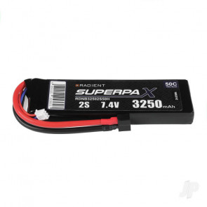 Radient 3250mAh 2S 7.4v 50C RC LiPo Battery w/ Deans (HCT) Connector Plug