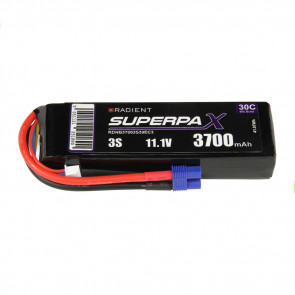 Radient 3700mAh 3S 11.1v 30C RC LiPo Battery w/ EC3 Connector Plug