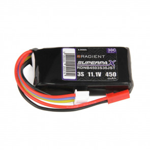 Radient 450mAh 3S 11.1v 30C RC LiPo Battery w/ JST Connector Plug