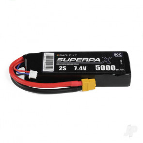 Radient 5000mAh 2S 7.4v 50C RC LiPo Battery w/ XT60 Connector Plug