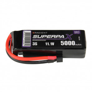 Radient 5000mAh 3S 11.1v 30C RC LiPo Battery w/ Deans (HCT) Connector Plug