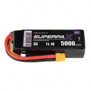 Radient 5000mAh 3S 11.1v 30C RC LiPo Battery w/ XT60 Connector Plug