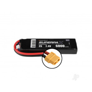 Radient 6000mAh 2S 7.4v 50C RC LiPo Battery w/ XT60 Connector Plug