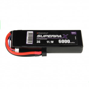 Radient 6000mAh 3S 11.1v 50C RC LiPo Battery w/ Deans (HCT) Connector Plug