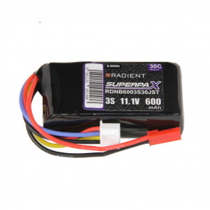 Radient 600mAh 3S 11.1v 30C RC LiPo Battery w/ JST Connector Plug