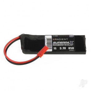 Radient LiPo Battery 1S 850mAh 3.7V 35C w/JST Connector