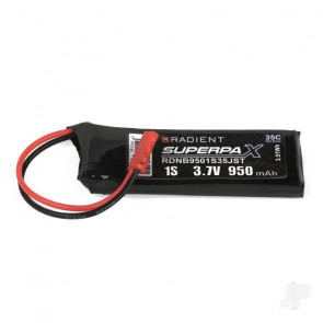 Radient LiPo Battery 1S 950mAh 3.7V 35C w/JST Connector