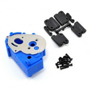 RPM Hybrid Gearbox Housing and Rear Mounts (Blue) fits Traxxas 2WD Vehicles