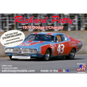 1:24 NASCAR Plastic Car Kit - Richard Petty - 1976 Dodge Charger w/ Vinyl Wrap Decals