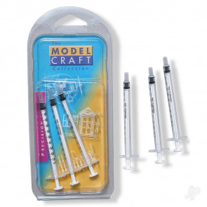3x 1ml Disposable Syringes POL1001/3 Hobby Tools - Model Craft Collection