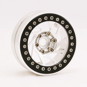 Sweep Spiral 1.9" Aluminium Beadlock Wheels Silver (2) for RC Cars