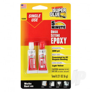 Super Glue 5 Minute Quick Setting Single Use Epoxy Adhesive (0.21oz, 6g)