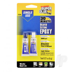 Super Glue 30 Minute Super Strength Delayed Setting Single Use Epoxy Adhesive (0.21oz, 6g)